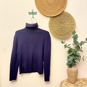 Express Purple Long Sleeve Turtle Neck Sweater Top